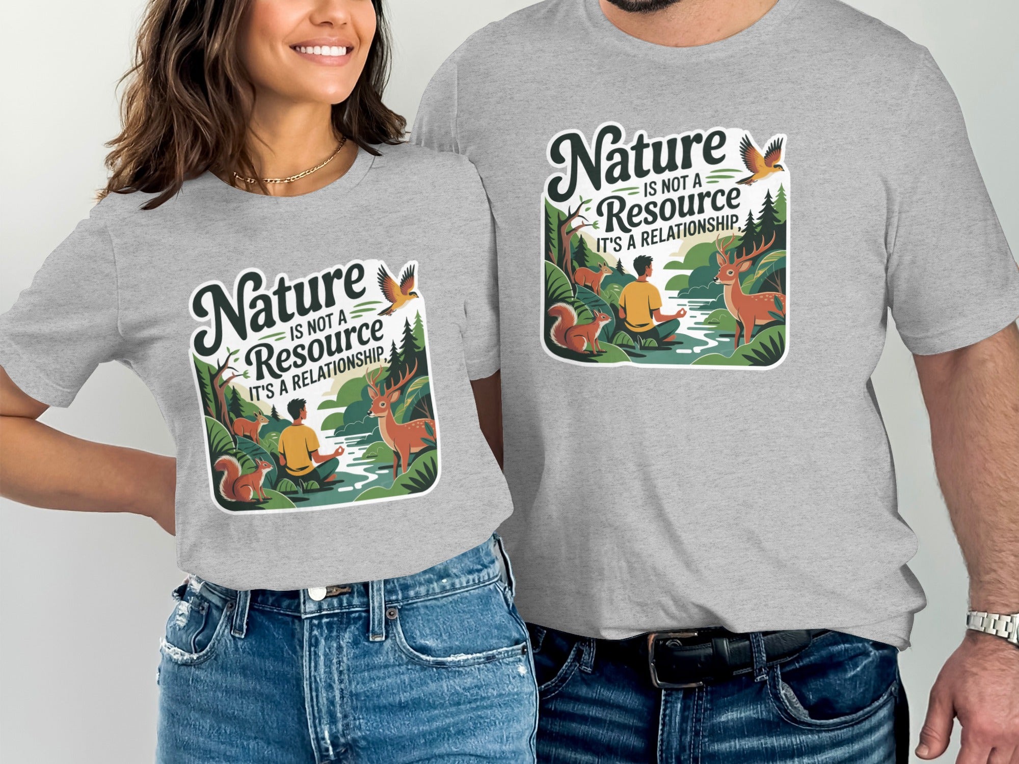 Nature Relationship Squirrel Design Printed Tshirt product