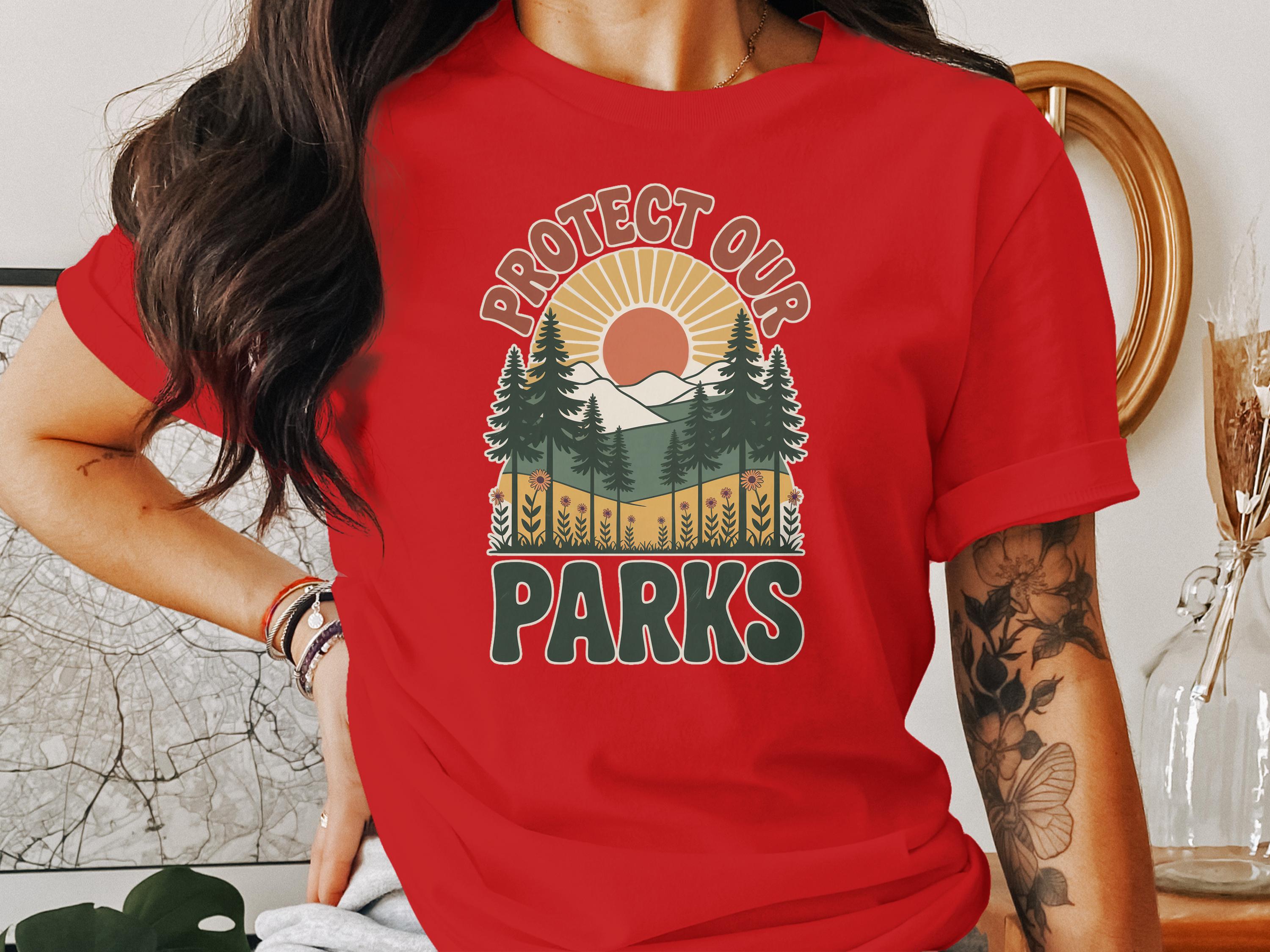 Protect Our Parks Scenic Graphic Red T-Shirt product